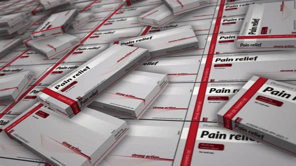 Pain relief and painkiller tablets pack production loopable seamless