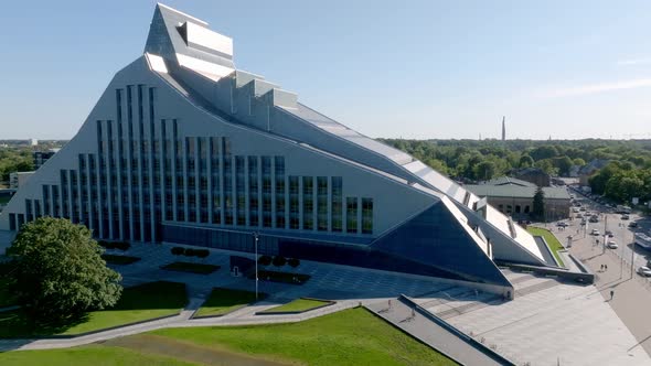 Aerial View of the National Library in Riga