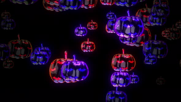 Falling Neon Pumpkins