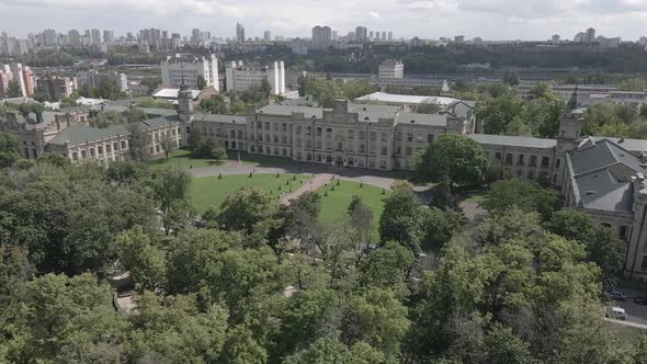 Kyiv. Ukraine. Kyiv Polytechnic Institute. Aerial View. Flat, Gray