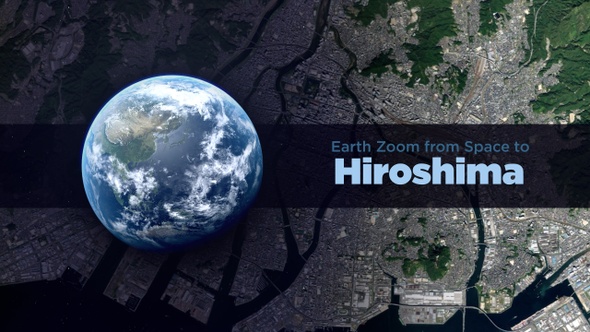 Hiroshima (Japan) Earth Zoom to the City from Space