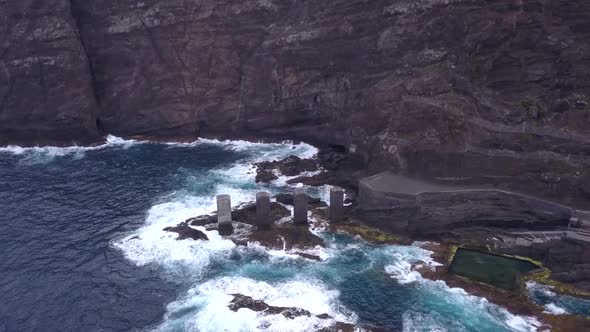 Drone view of the cost and natural pools of Gomera - Canary Islands