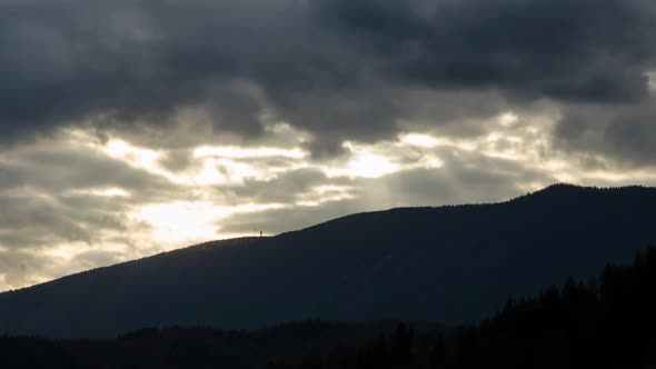 Sunset Light over Mountains