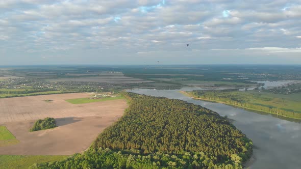 Hot Air Balloon Lake