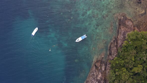 Aerial View of Scuba and Snorkelling Spot in Tenggol Island, Terengganu