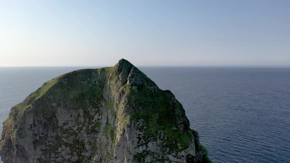 Flying Around the Top of Tormore Island By Port Between Ardara and Glencolumbkille in County Donegal