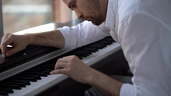 The composer-pianist improvises, composes music and plays the piano.