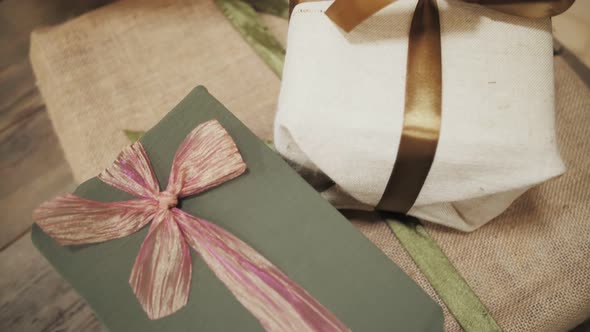 gifts in boxes with bows for the New Year