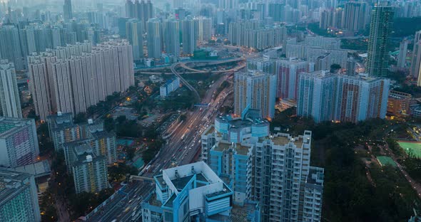 Hong Kong city at night, timelapse