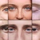 Multiscreen Diverse Collage of Men and Women Eyes Closeup Smiling at Camera Looking you - VideoHive Item for Sale