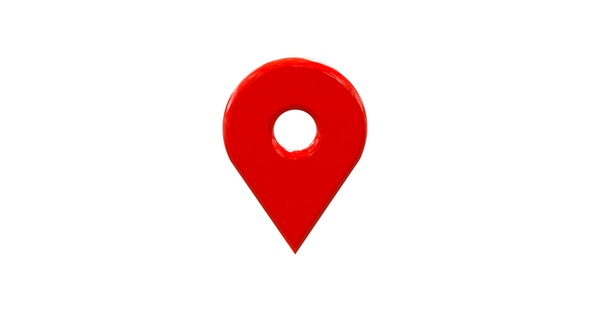 Location Pin 3D Icon Red