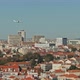 Plane is flying above the city - VideoHive Item for Sale