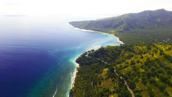 View of beautiful mountain and sea