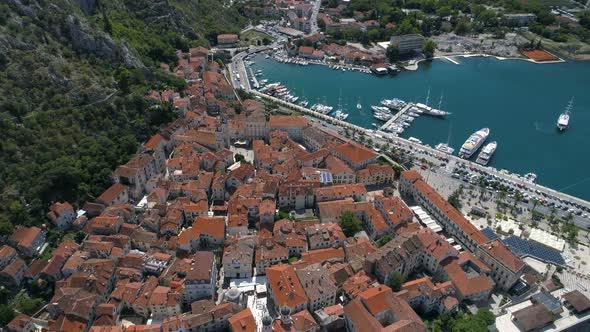 Aerial View of Old Town Kotor, Montenegro