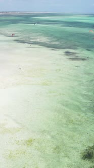 Vertical Video of the Ocean Near the Coast of Zanzibar Tanzania