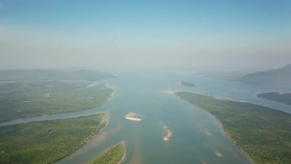 Aerial View on Mangrove Forest in Thailand