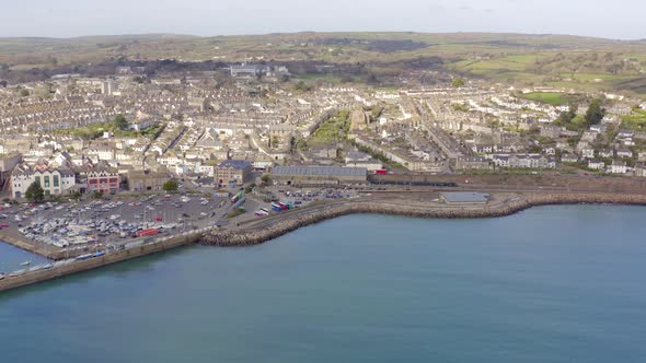 Penzance Railway Station in Cornwall UK Aerial