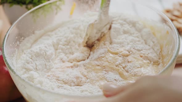 Baker Cooks Homemade Cupcake Dough.