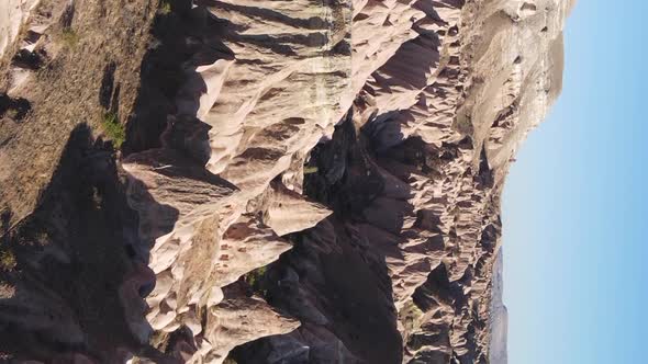 Vertical Video Cappadocia Landscape Aerial View