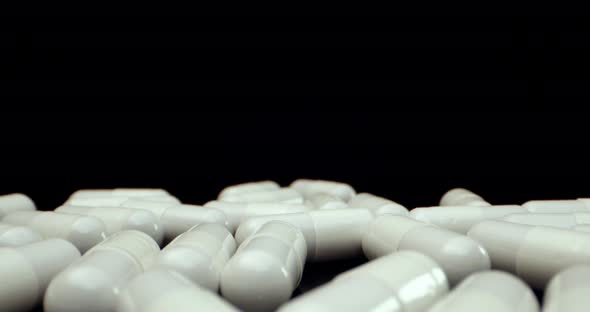 White Pill close uop macro 4k