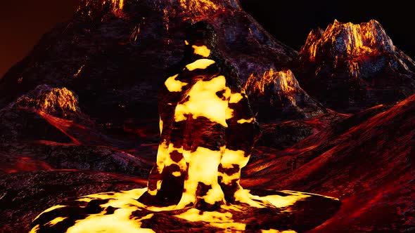 molten magma Monster Dancing, Hip Hop Dancing, isolated, 3d render