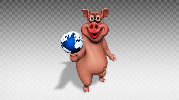 Cartoon Pig - Show Globe