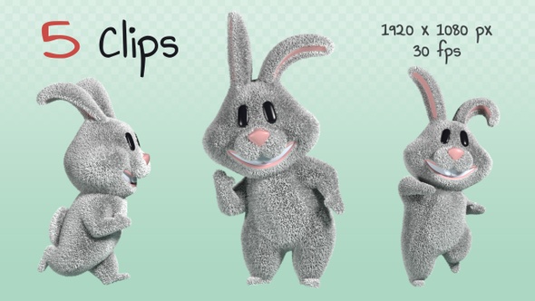 Bunny Cartoon Character Dance