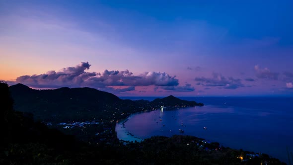 Time Lapse of Koh Tao Island. Looking over the bay and the milky way passing over. Very Rare content