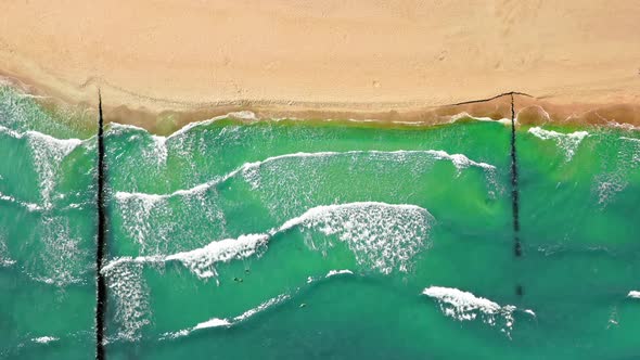 Top down view of stunning beach on Baltic Sea