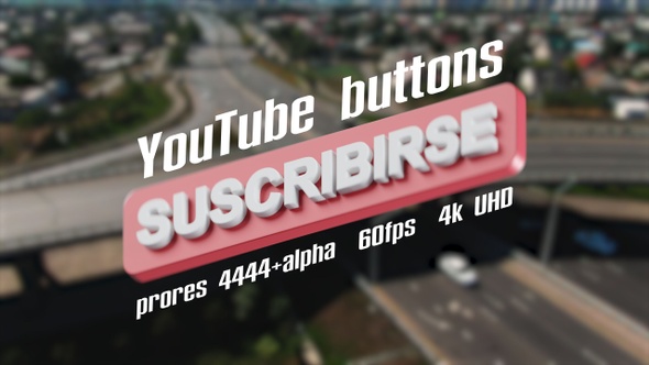 Youtube LIKE SUBSCRIBE BELL button in SPANISH | UHD | 60fps