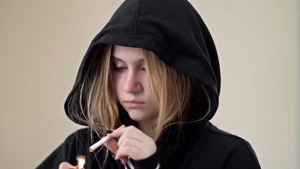Teenage Girl Wants to Smoke but Doubts