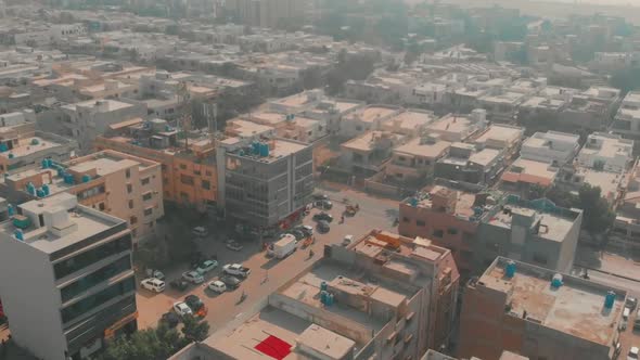 Aerial Over Clifton Cantonment In Karachi, Pakistan. Tracking Shot