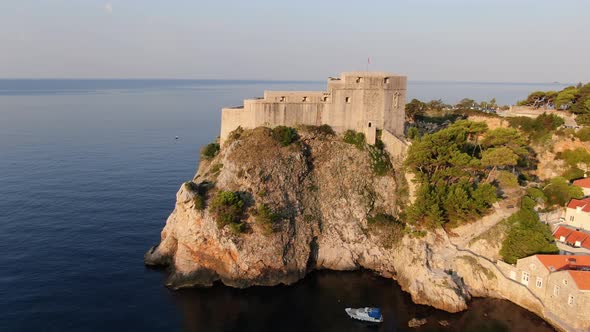 Fort Lovrijenac in Dubrovnik, Croatia seen from the air