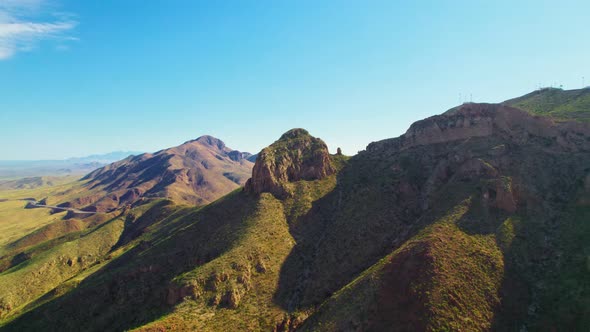 Mammoth Rock, El Paso Texas USA, Franklin Mountains State Park. Aerial Drone Footage Of Famous Touri