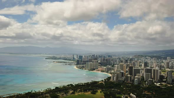 time lapse of waikiki from the top of diamond head