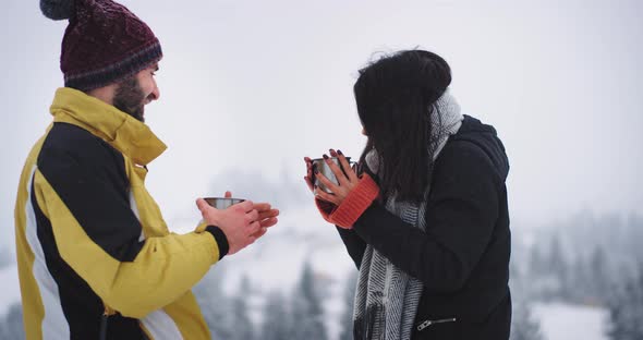 Two Tourist Get Frozen in the Attractive Snowy