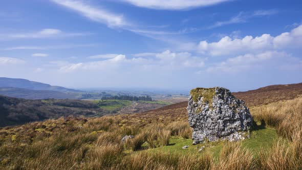 Time Lapse of a remote nature landscape on sunny summer day in Ireland.