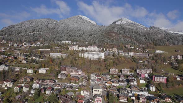 Aerial Views of the Municipality of Leysin in Aigle Switzerland