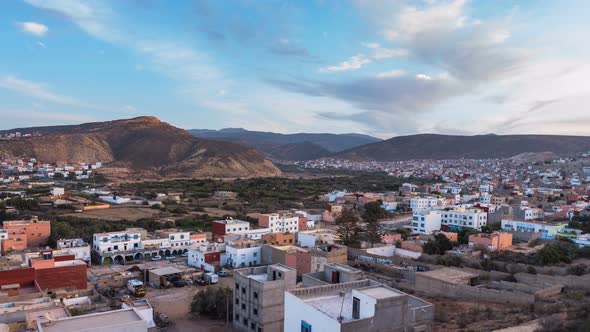 Sunrise over Morocco City in Sunny Morning Country