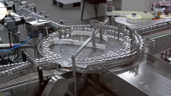 Medicine Bottles in Pharmaceutical Factory