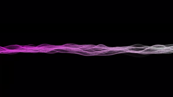 Colorful wavy line. Techy abstract colorful rainbow line on black background. 15