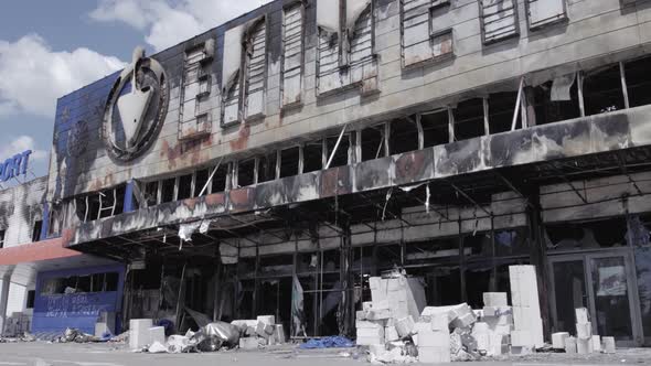 War in Ukraine Destroyed Shopping Center in Bucha