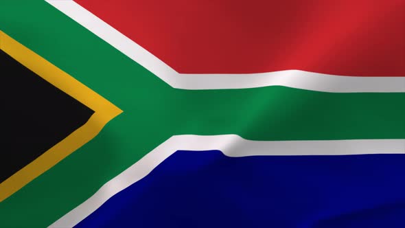 South Africa Waving Flag Free Stock Animation 4K Moving Wallpaper Background