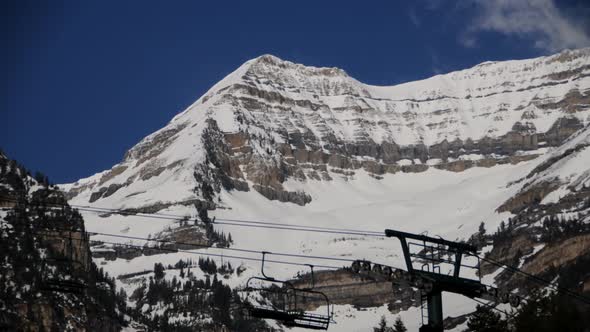 Static shot of ski lift cables at Mt. Timpanogos, UT.