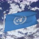 United Nations Flag With Sky 4k - VideoHive Item for Sale