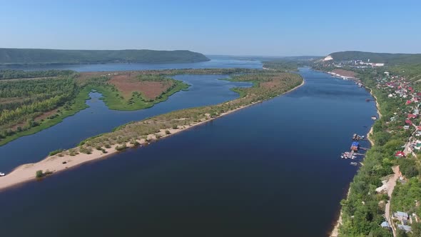 Zhiguli Mountains and Volga River Near Samara