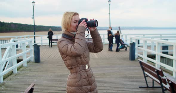 Woman Blogger Photographer on the Travel