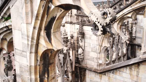 Carved Marble Arcades on the Roof of the Duomo