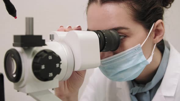 Oculist Doing Eye Checkup