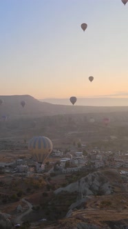 Cappadocia Turkey  Vertical Video of Balloon Launch